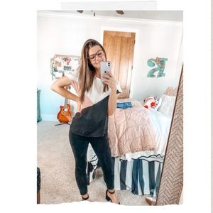 Black, white, and pink top